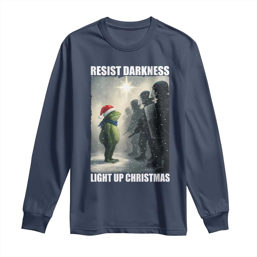 Resist Frog Christmas Long Sleeve Shirt Funny Portland Protest ICE Activist Meme - Wonder Print Shop