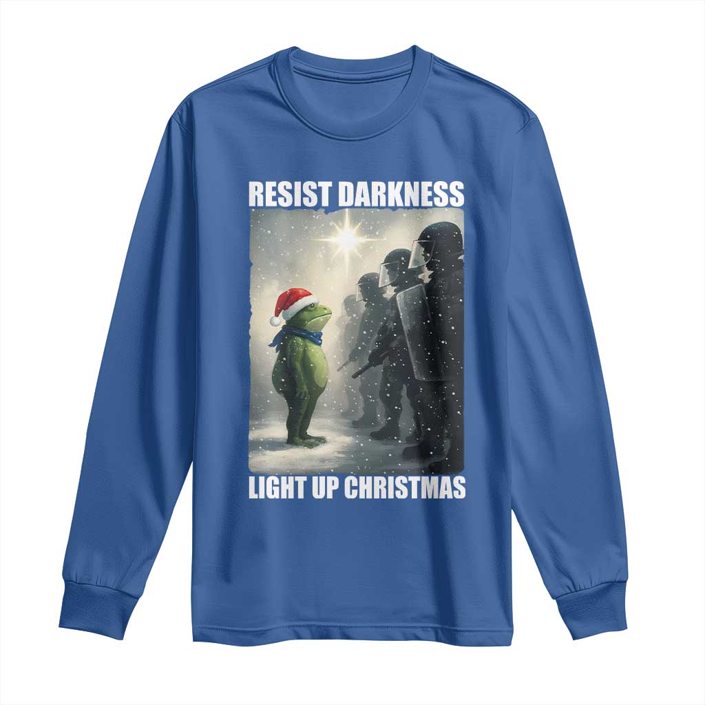Resist Frog Christmas Long Sleeve Shirt Funny Portland Protest ICE Activist Meme - Wonder Print Shop