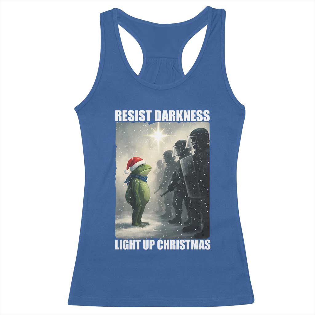 Resist Frog Christmas Racerback Tank Top Funny Portland Protest ICE Activist Meme - Wonder Print Shop