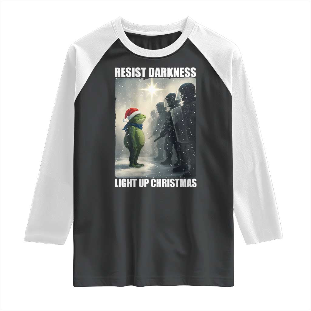 Resist Frog Christmas Raglan Shirt Funny Portland Protest ICE Activist Meme - Wonder Print Shop