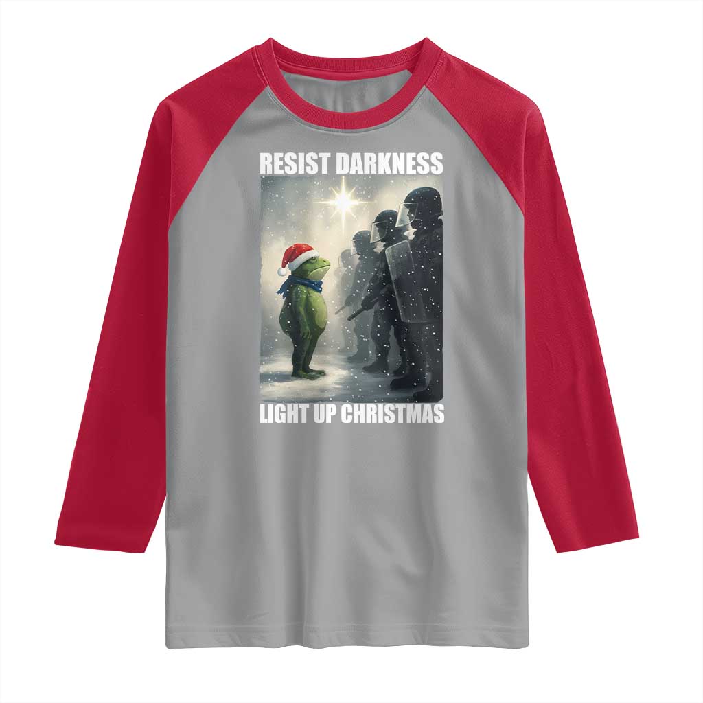 Resist Frog Christmas Raglan Shirt Funny Portland Protest ICE Activist Meme - Wonder Print Shop