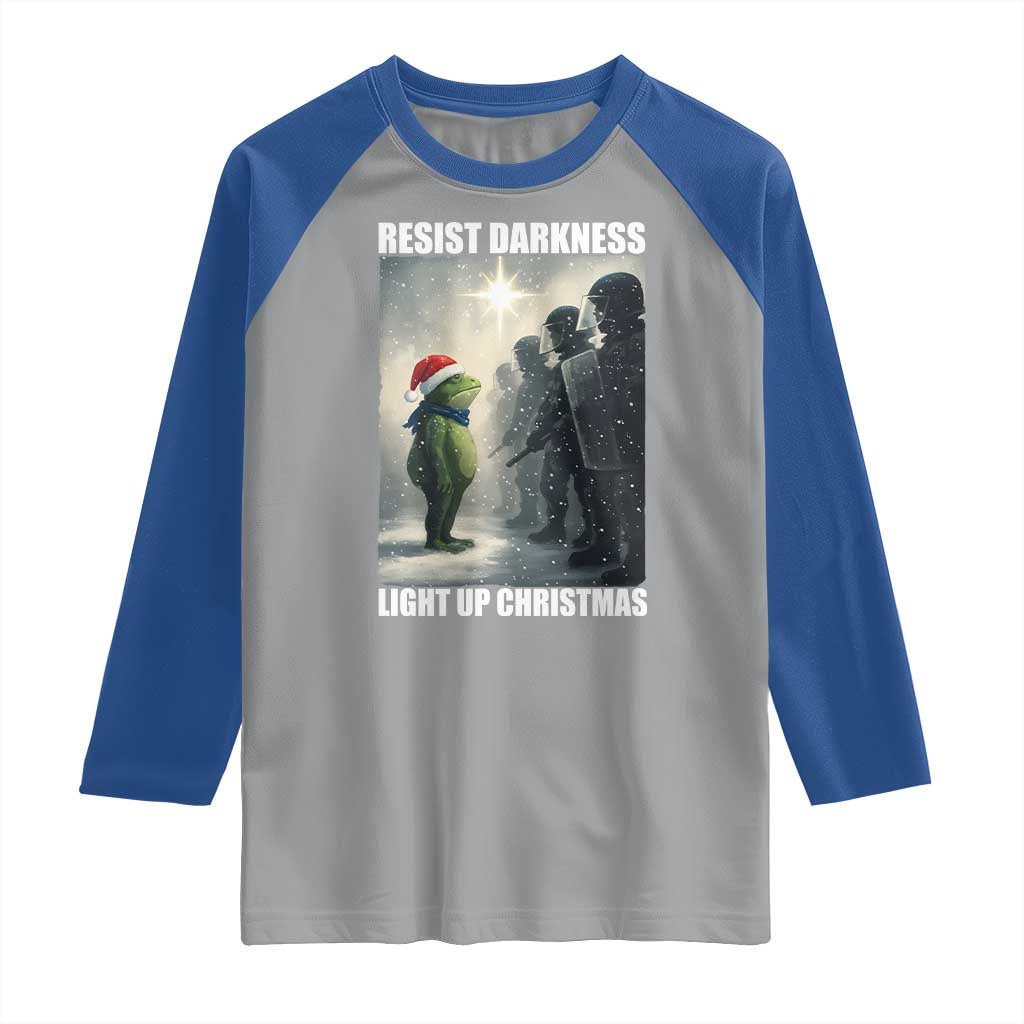 Resist Frog Christmas Raglan Shirt Funny Portland Protest ICE Activist Meme - Wonder Print Shop