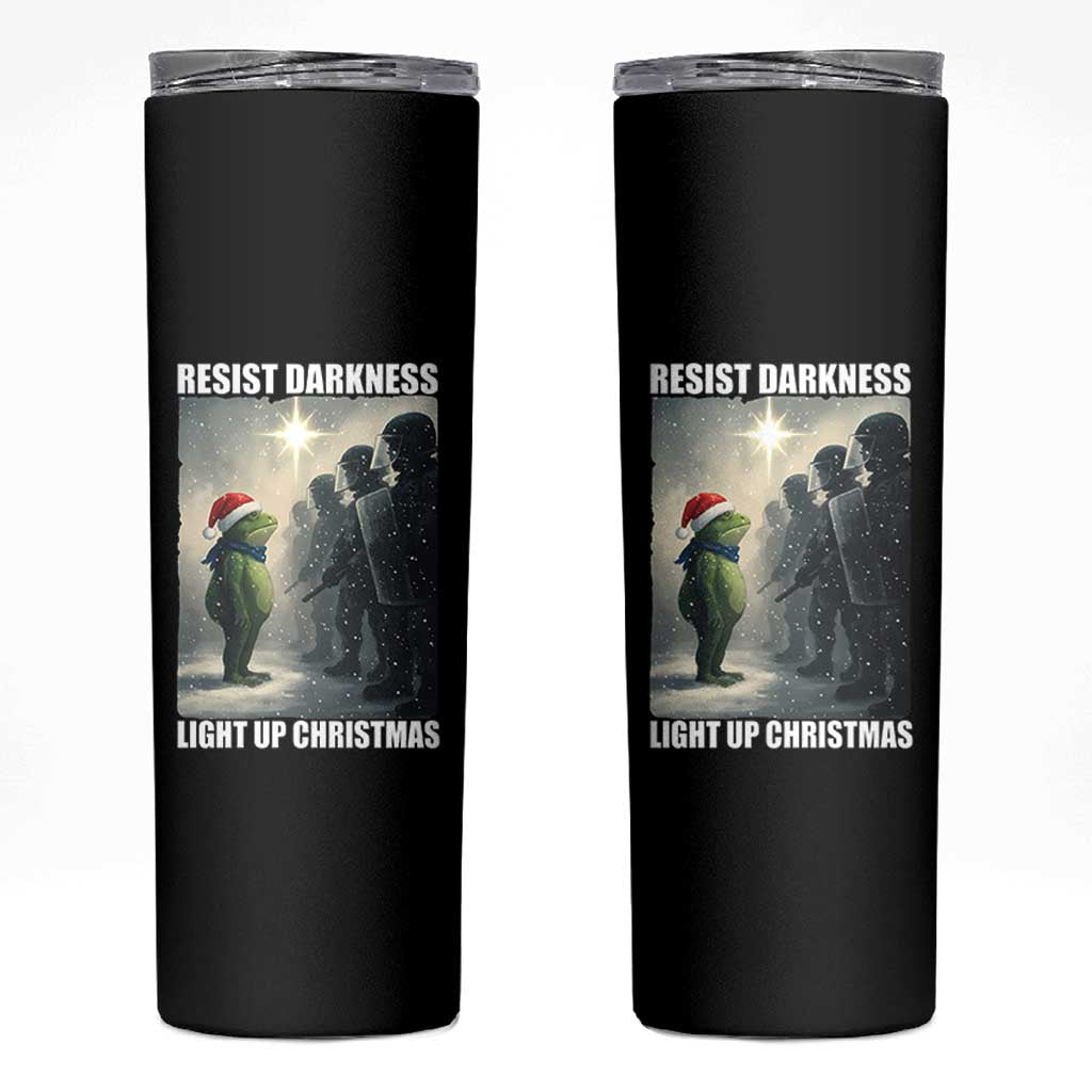 Resist Frog Christmas Skinny Tumbler Funny Portland Protest ICE Activist Meme - Wonder Print Shop