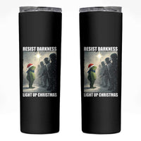 Resist Frog Christmas Skinny Tumbler Funny Portland Protest ICE Activist Meme - Wonder Print Shop