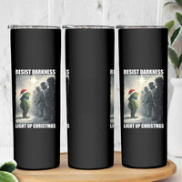 Resist Frog Christmas Skinny Tumbler Funny Portland Protest ICE Activist Meme - Wonder Print Shop