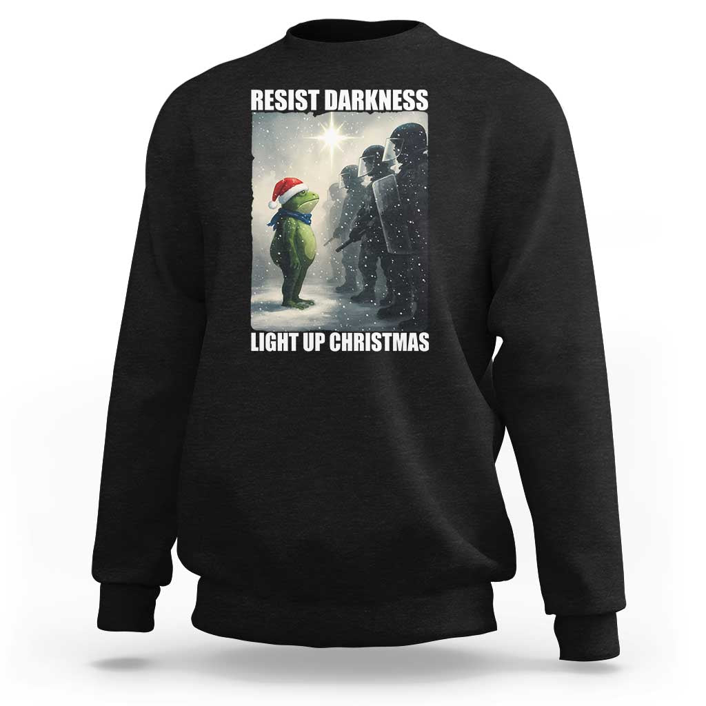 Resist Frog Christmas Sweatshirt Funny Portland Protest ICE Activist Meme - Wonder Print Shop
