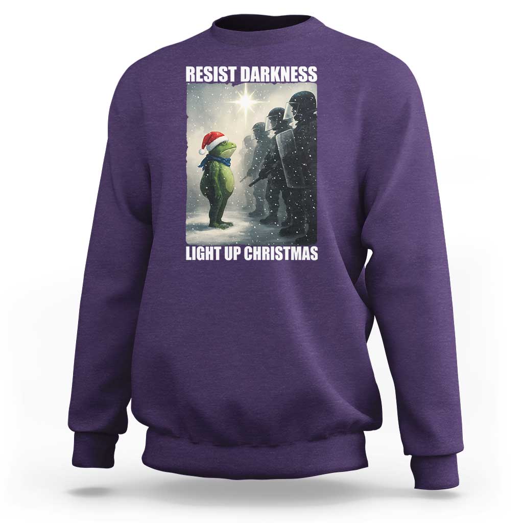 Resist Frog Christmas Sweatshirt Funny Portland Protest ICE Activist Meme - Wonder Print Shop