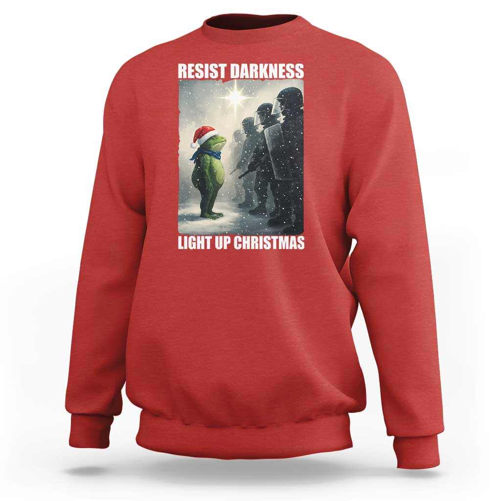 Resist Frog Christmas Sweatshirt Funny Portland Protest ICE Activist Meme - Wonder Print Shop