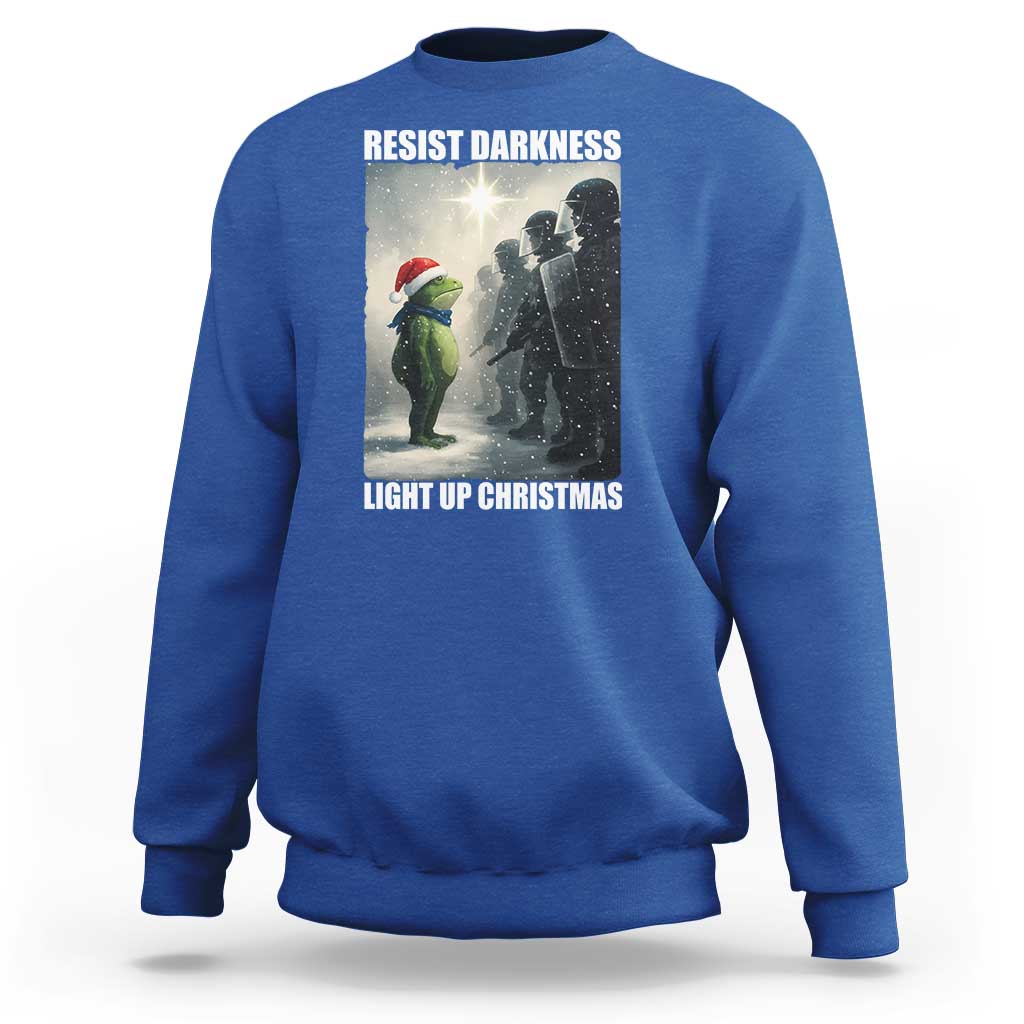 Resist Frog Christmas Sweatshirt Funny Portland Protest ICE Activist Meme - Wonder Print Shop