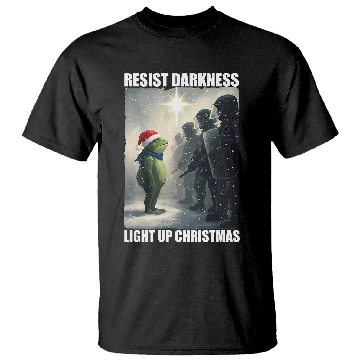 Resist Frog Christmas T Shirt Funny Portland Protest ICE Activist Meme - Wonder Print Shop