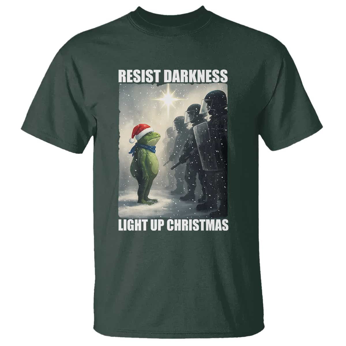 Resist Frog Christmas T Shirt Funny Portland Protest ICE Activist Meme - Wonder Print Shop