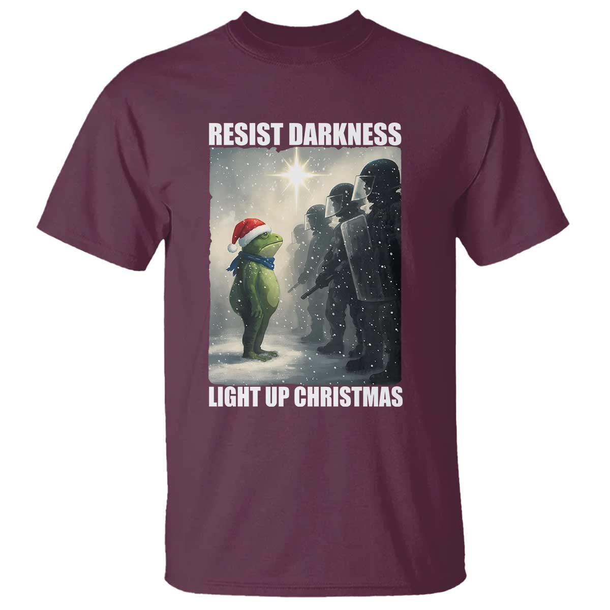 Resist Frog Christmas T Shirt Funny Portland Protest ICE Activist Meme - Wonder Print Shop