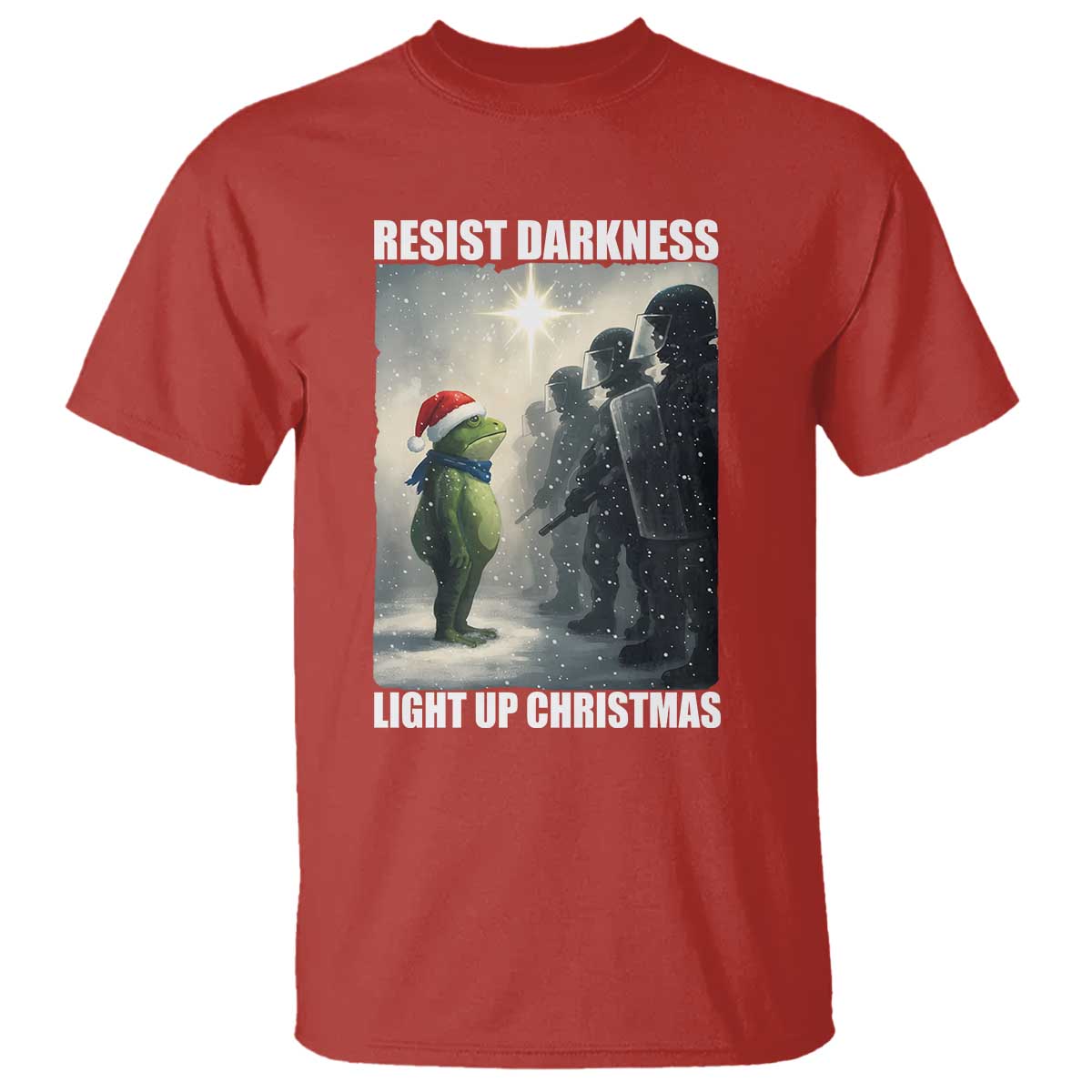 Resist Frog Christmas T Shirt Funny Portland Protest ICE Activist Meme - Wonder Print Shop
