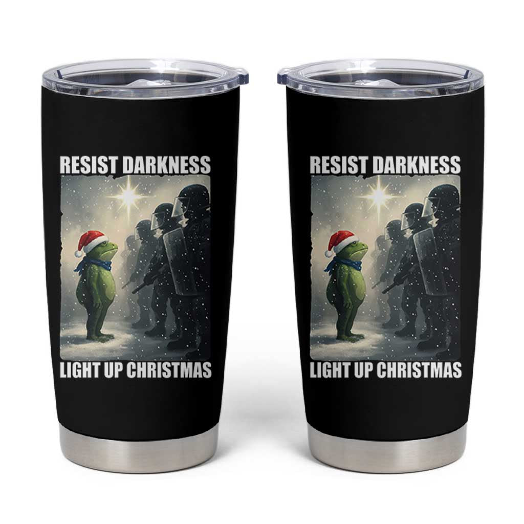 Resist Frog Christmas Tumbler Cup Funny Portland Protest ICE Activist Meme - Wonder Print Shop