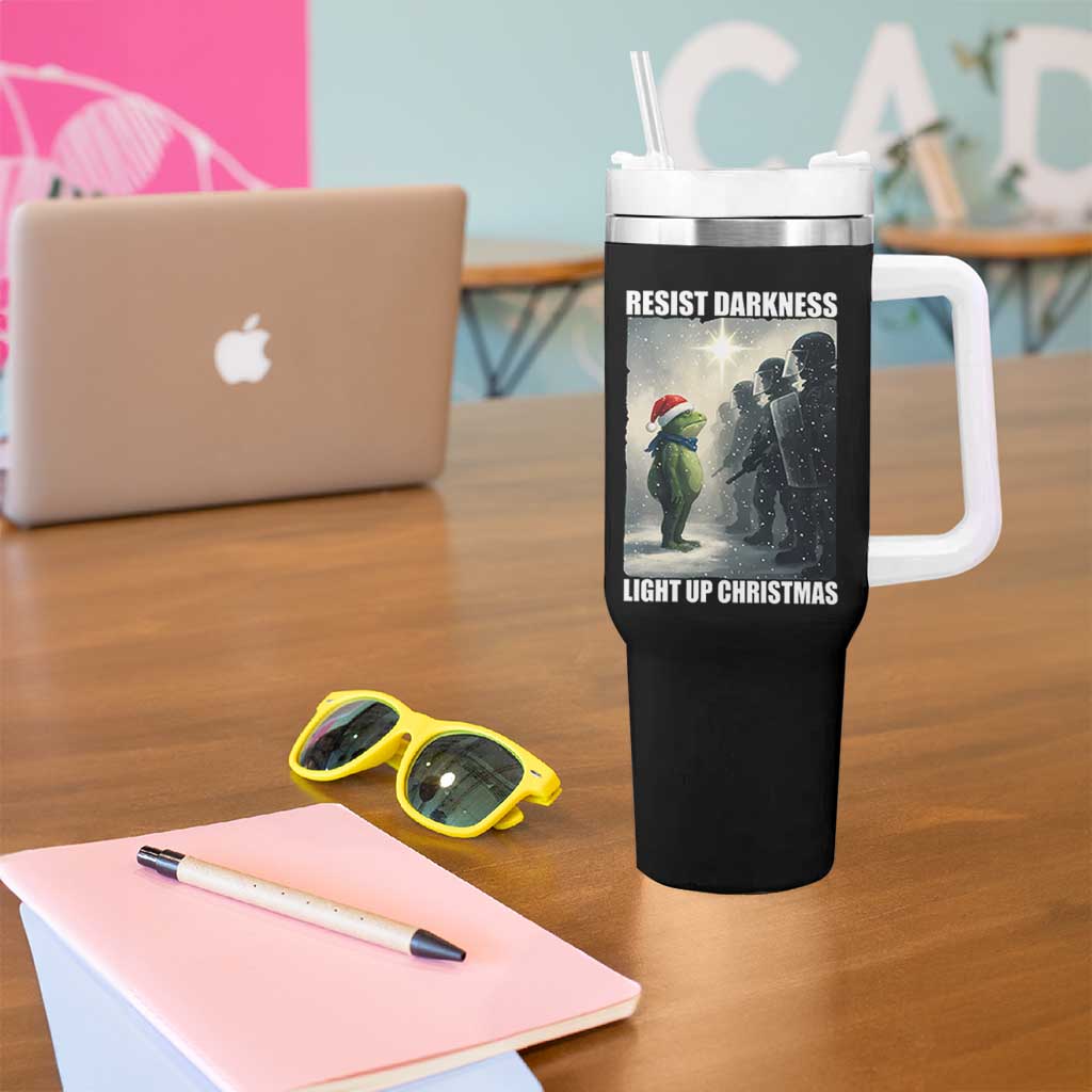 Resist Frog Christmas Tumbler With Handle Funny Portland Protest ICE Activist Meme - Wonder Print Shop