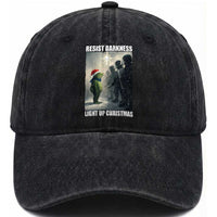 Resist Frog Christmas Washed Cotton Baseball Cap Funny Portland Protest ICE Activist Meme