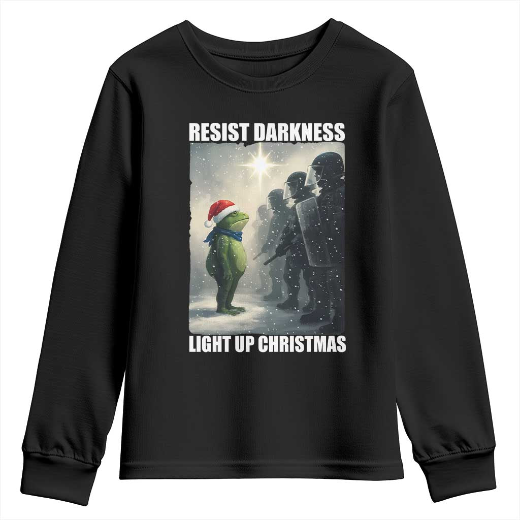 Resist Frog Christmas Youth Sweatshirt Funny Portland Protest ICE Activist Meme - Wonder Print Shop