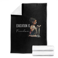 Education Freedom Throw Blanket Black Teacher Books - Wonder Print Shop