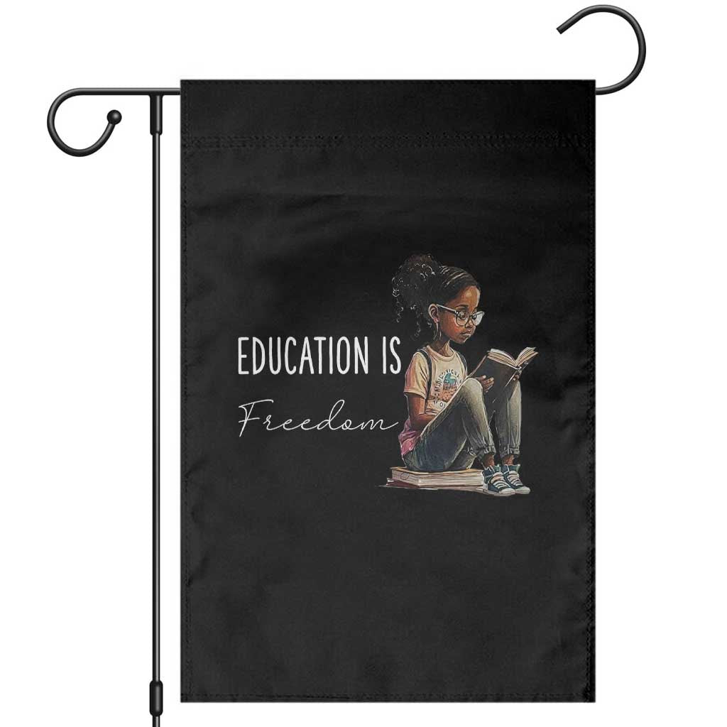 Education Freedom Garden Flag Black Teacher Books - Wonder Print Shop