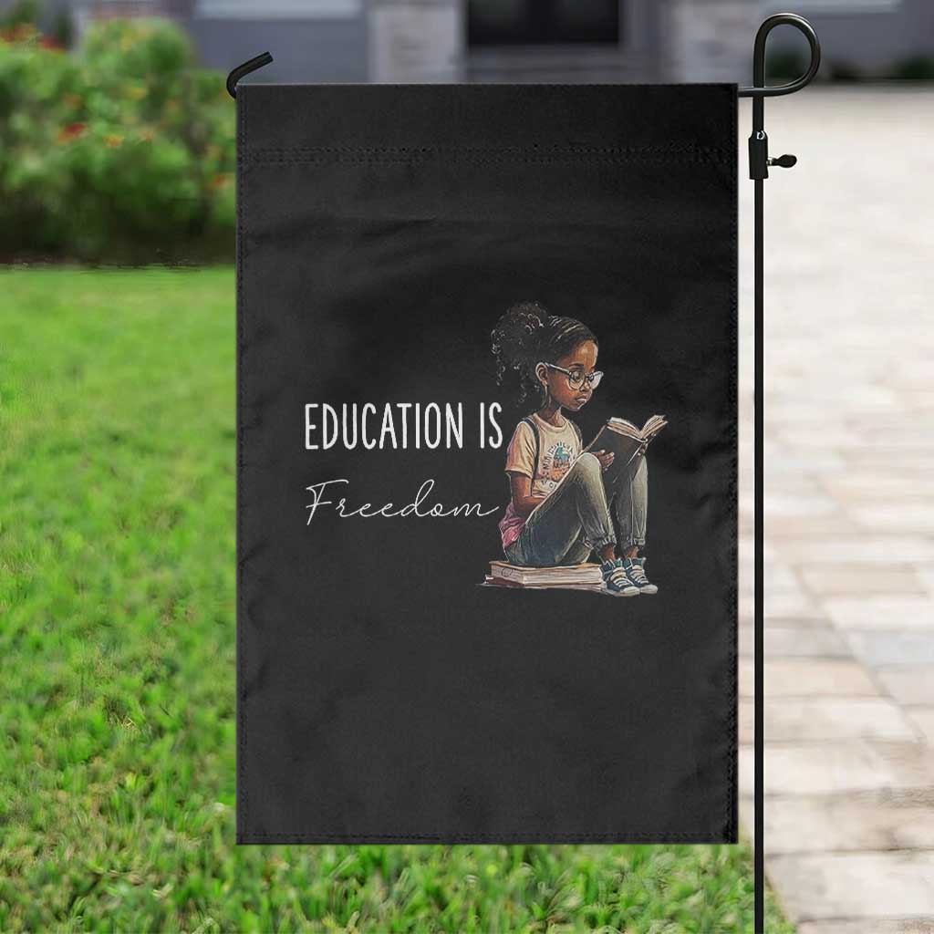 Education Freedom Garden Flag Black Teacher Books - Wonder Print Shop