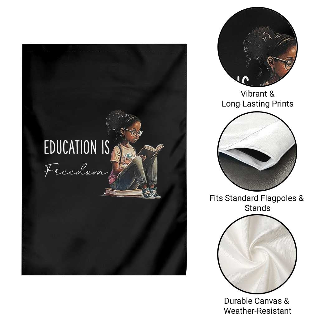 Education Freedom Garden Flag Black Teacher Books - Wonder Print Shop