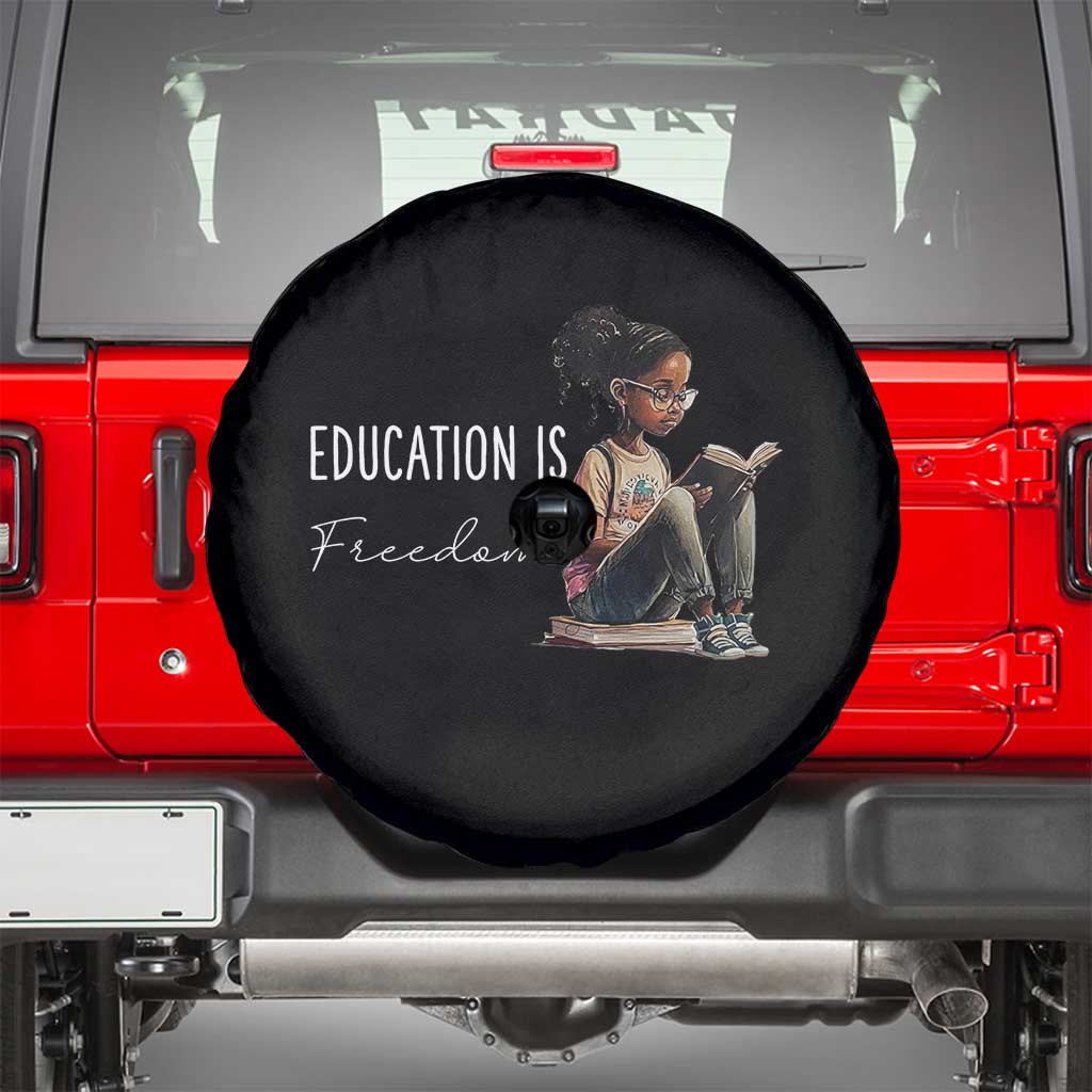 Education Freedom Spare Tire Cover Black Teacher Books - Wonder Print Shop