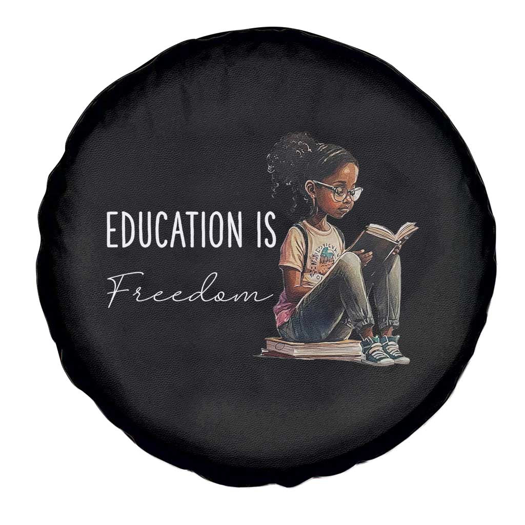 Education Freedom Spare Tire Cover Black Teacher Books - Wonder Print Shop