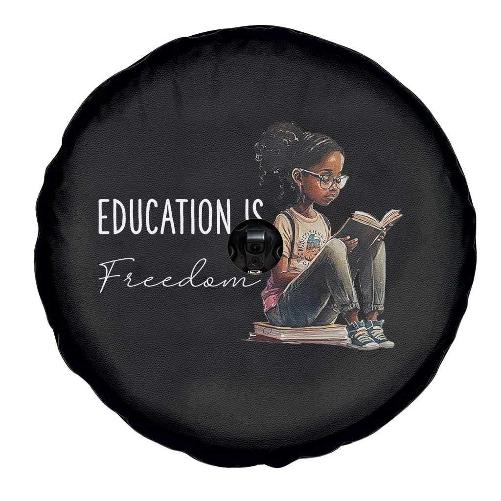 Education Freedom Spare Tire Cover Black Teacher Books - Wonder Print Shop