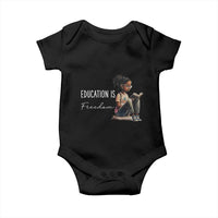 Education Freedom Baby Onesie Black Teacher Books - Wonder Print Shop