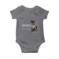 Education Freedom Baby Onesie Black Teacher Books - Wonder Print Shop