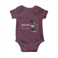 Education Freedom Baby Onesie Black Teacher Books - Wonder Print Shop