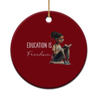 Education Freedom Ceramic Ornament Black Teacher Books - Wonder Print Shop