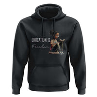 Education Freedom Hoodie Black Teacher Books - Wonder Print Shop