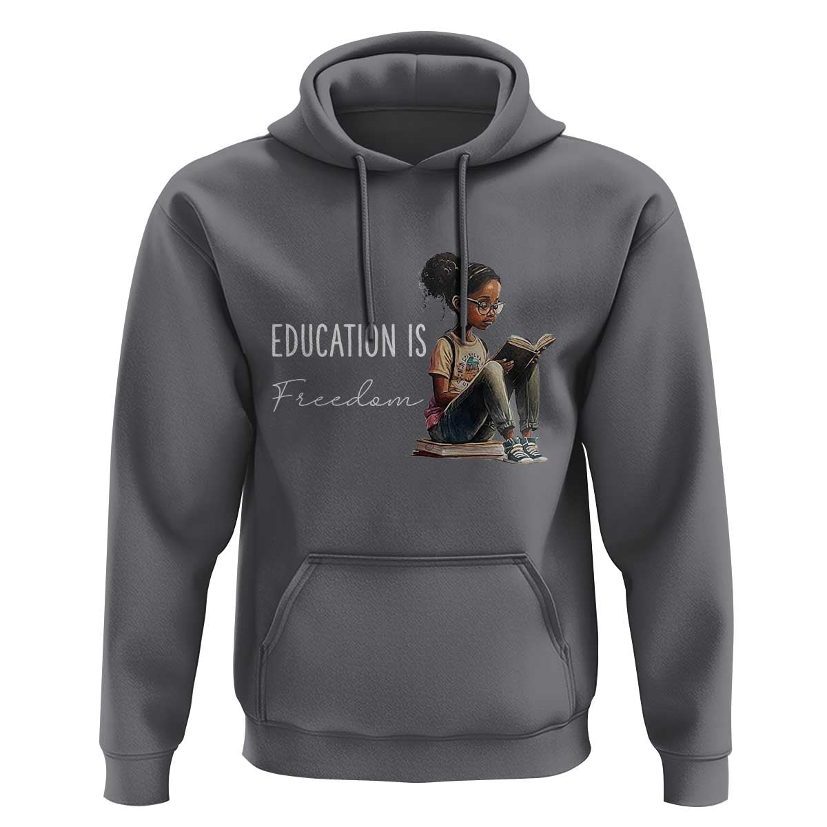 Education Freedom Hoodie Black Teacher Books - Wonder Print Shop