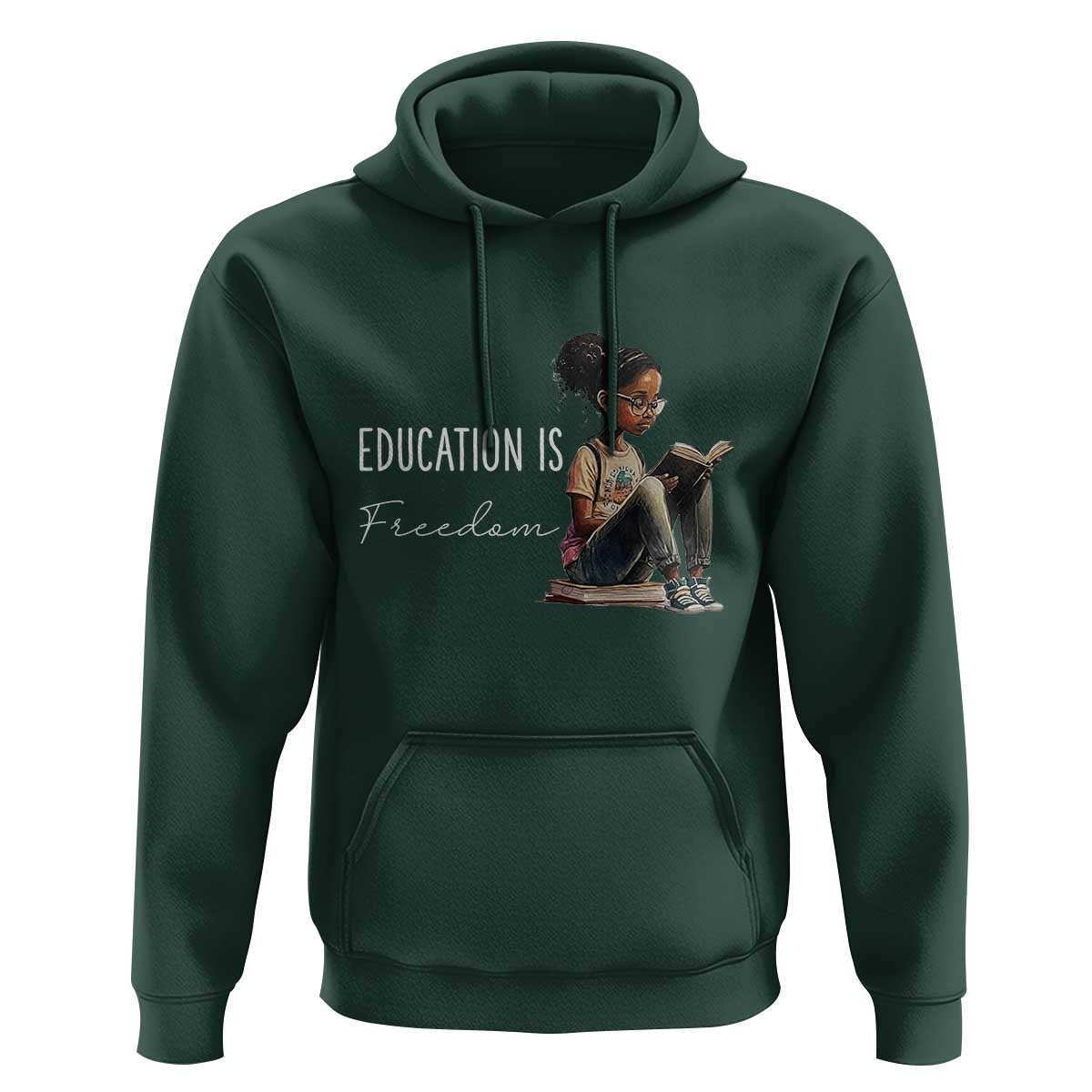Education Freedom Hoodie Black Teacher Books - Wonder Print Shop
