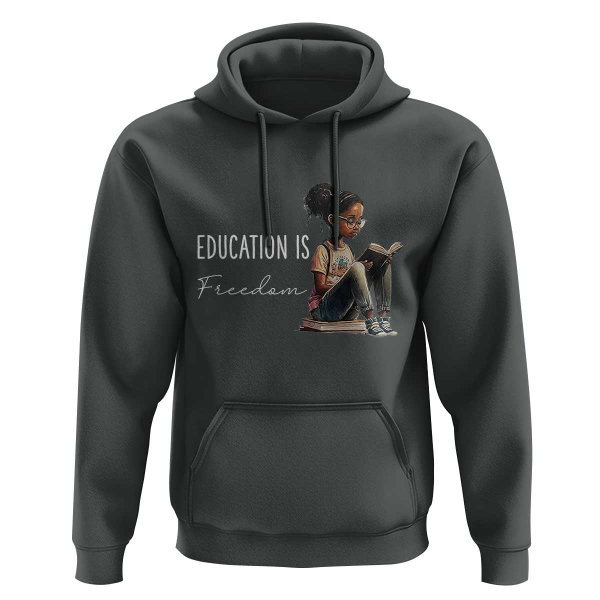 Education Freedom Hoodie Black Teacher Books - Wonder Print Shop