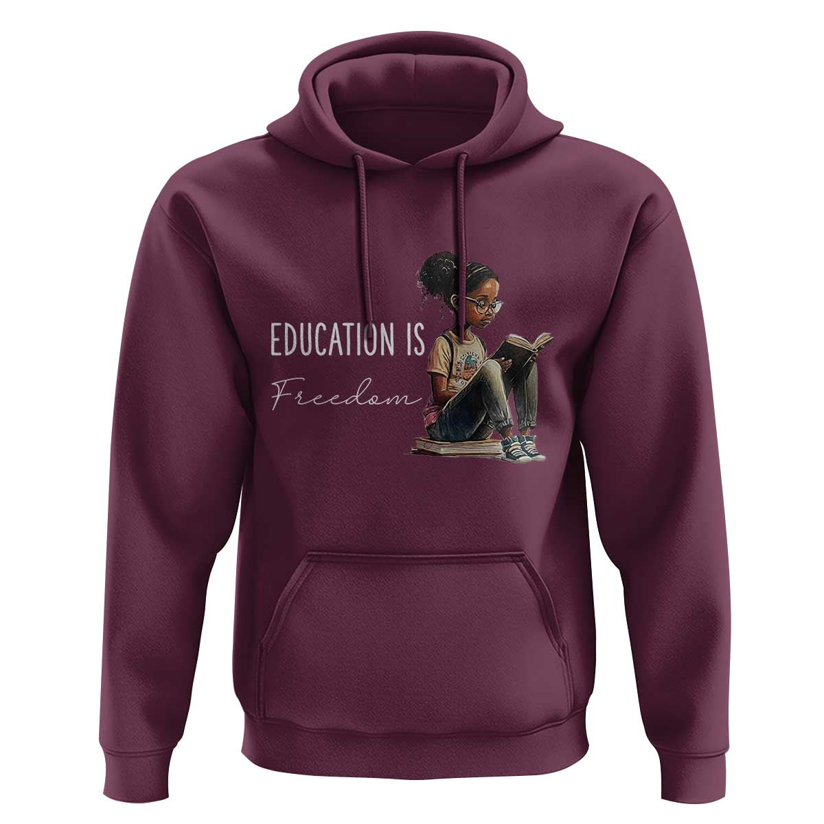 Education Freedom Hoodie Black Teacher Books - Wonder Print Shop