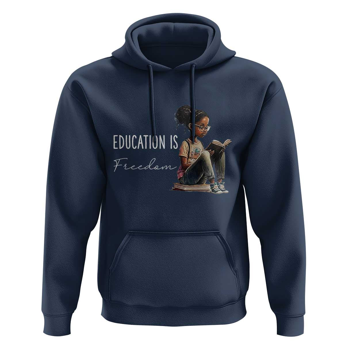 Education Freedom Hoodie Black Teacher Books - Wonder Print Shop