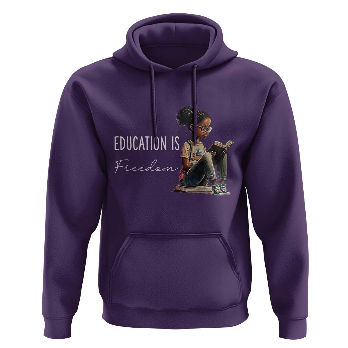 Education Freedom Hoodie Black Teacher Books - Wonder Print Shop