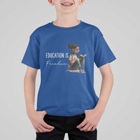 Education Freedom T Shirt For Kid Black Teacher Books - Wonder Print Shop