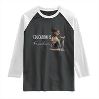 Education Freedom Raglan Shirt Black Teacher Books - Wonder Print Shop