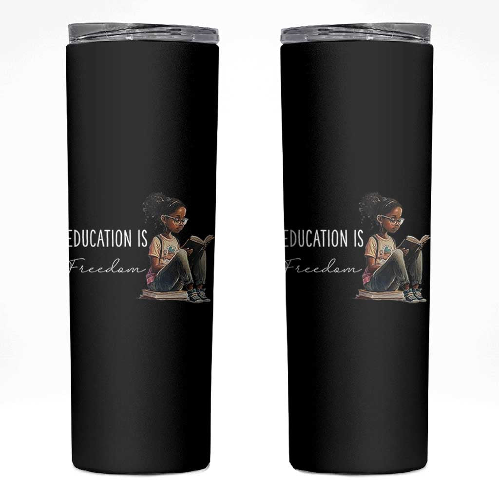 Education Freedom Skinny Tumbler Black Teacher Books - Wonder Print Shop