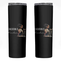 Education Freedom Skinny Tumbler Black Teacher Books - Wonder Print Shop
