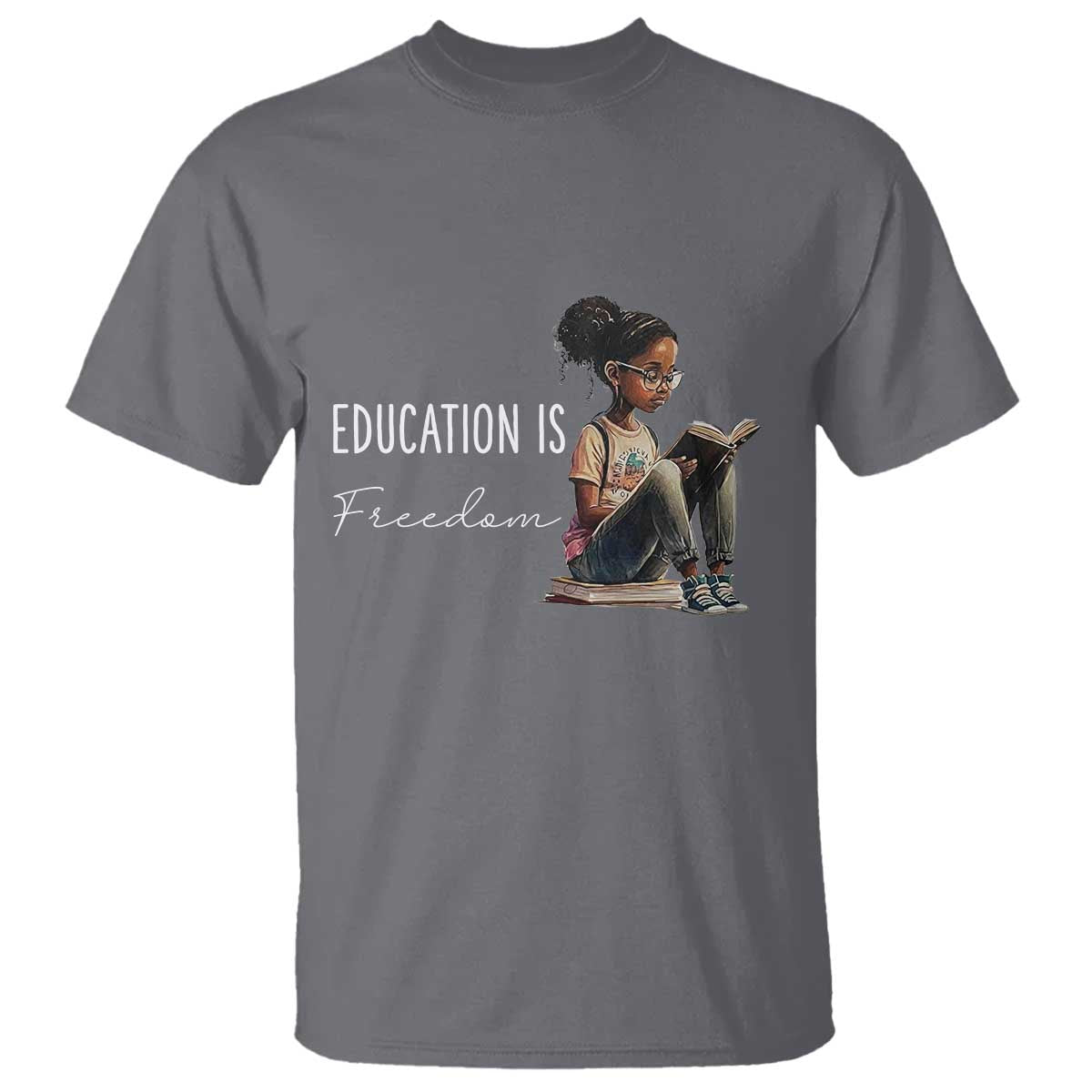 Education Freedom T Shirt Black Teacher Books - Wonder Print Shop