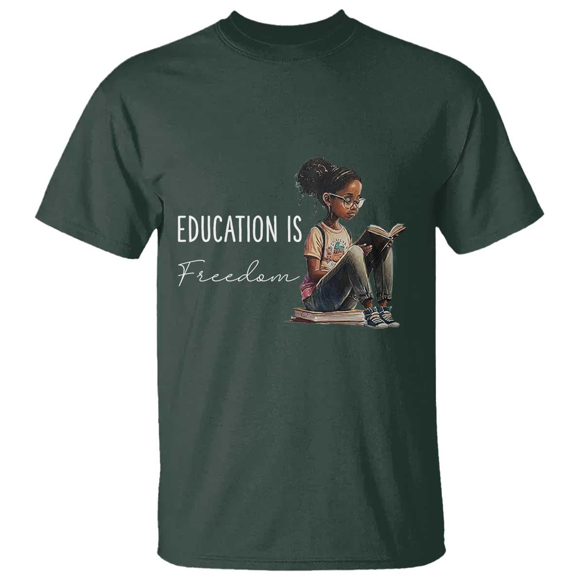 Education Freedom T Shirt Black Teacher Books - Wonder Print Shop