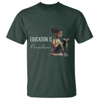 Education Freedom T Shirt Black Teacher Books - Wonder Print Shop