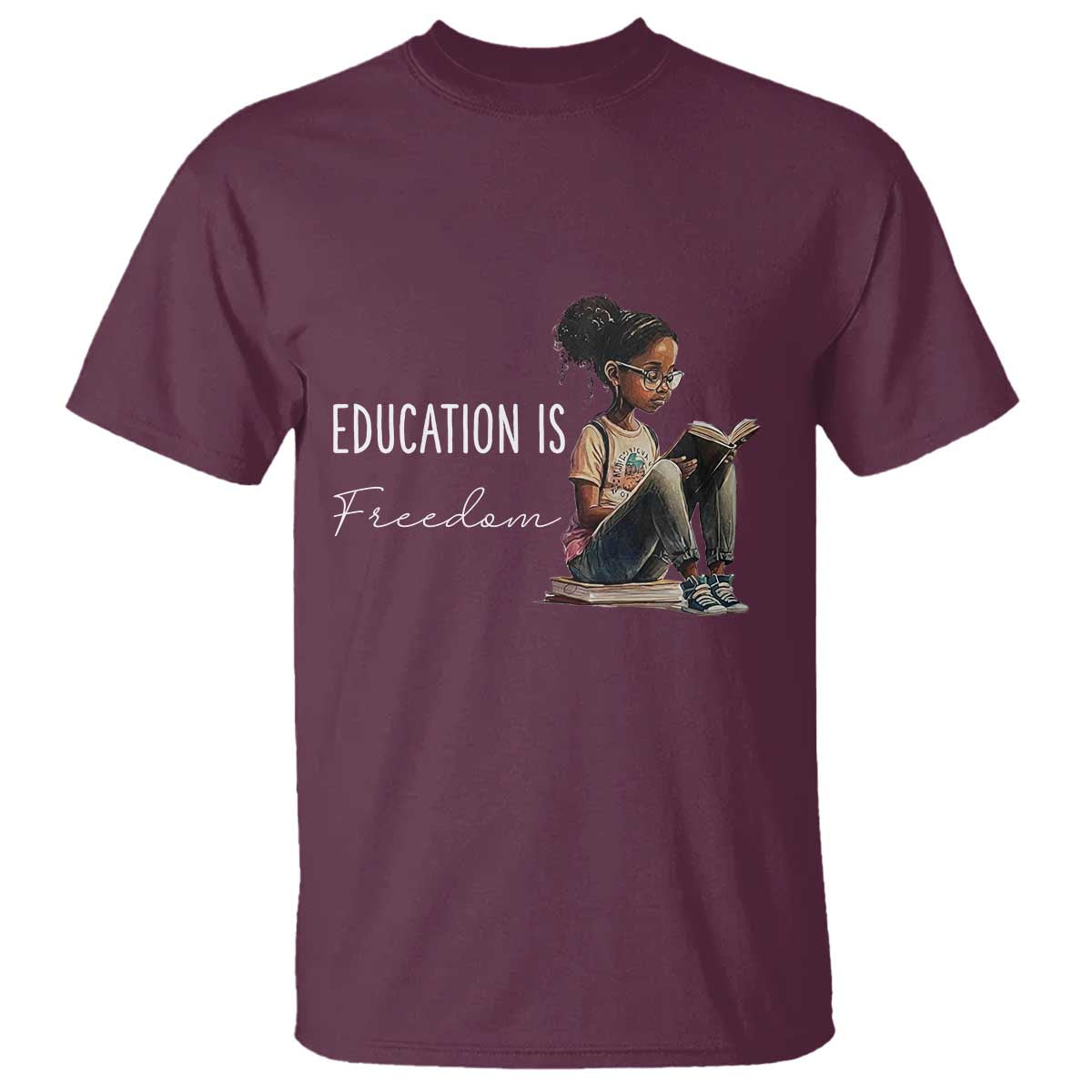 Education Freedom T Shirt Black Teacher Books - Wonder Print Shop