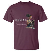 Education Freedom T Shirt Black Teacher Books - Wonder Print Shop