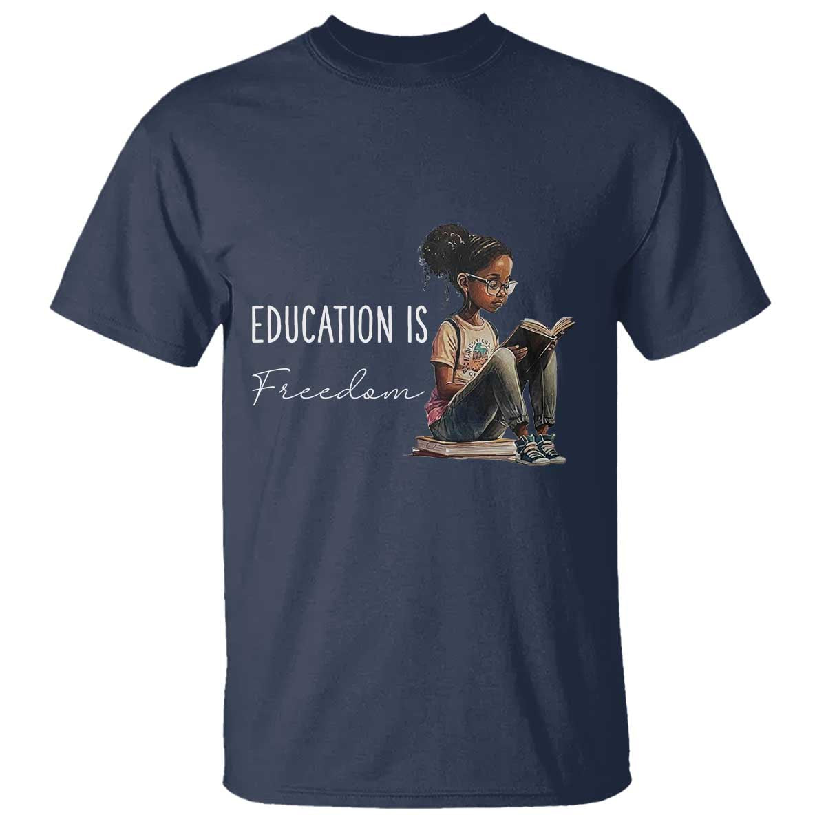 Education Freedom T Shirt Black Teacher Books - Wonder Print Shop