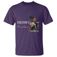 Education Freedom T Shirt Black Teacher Books - Wonder Print Shop